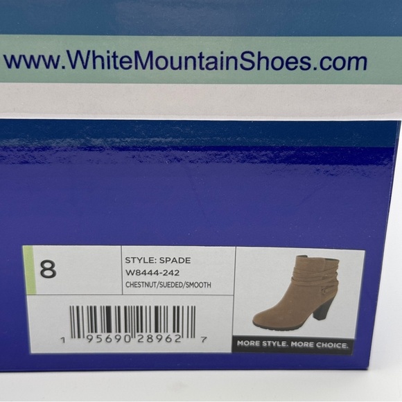 White Mountain Spade Ankle Booties Chestnut Brown 8M - Picture 9 of 9